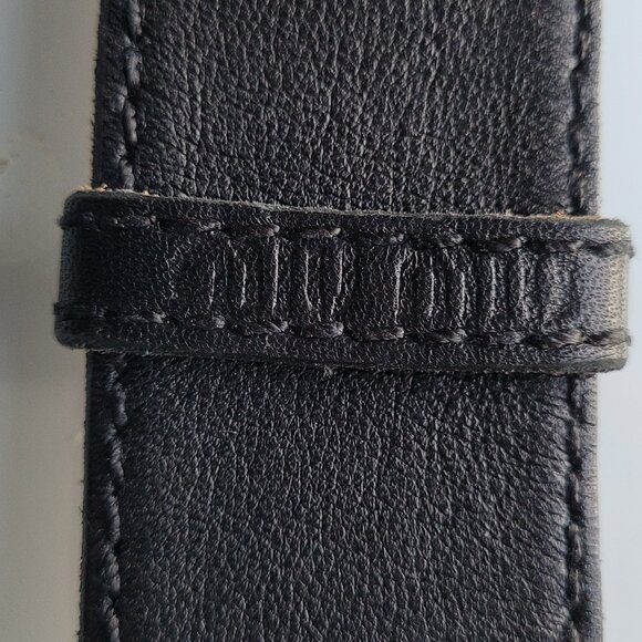Miu Miu Black Leather Belt with Brass Accents Size M/L - Picture 5 of 11